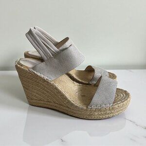 KATHERINE KELLY Gray Espadrille Wedges Size 8.5